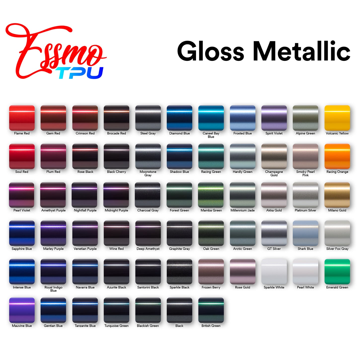 Gloss Metallic Sparkle Black Dry Apply PPF TPU Paint Protection Film