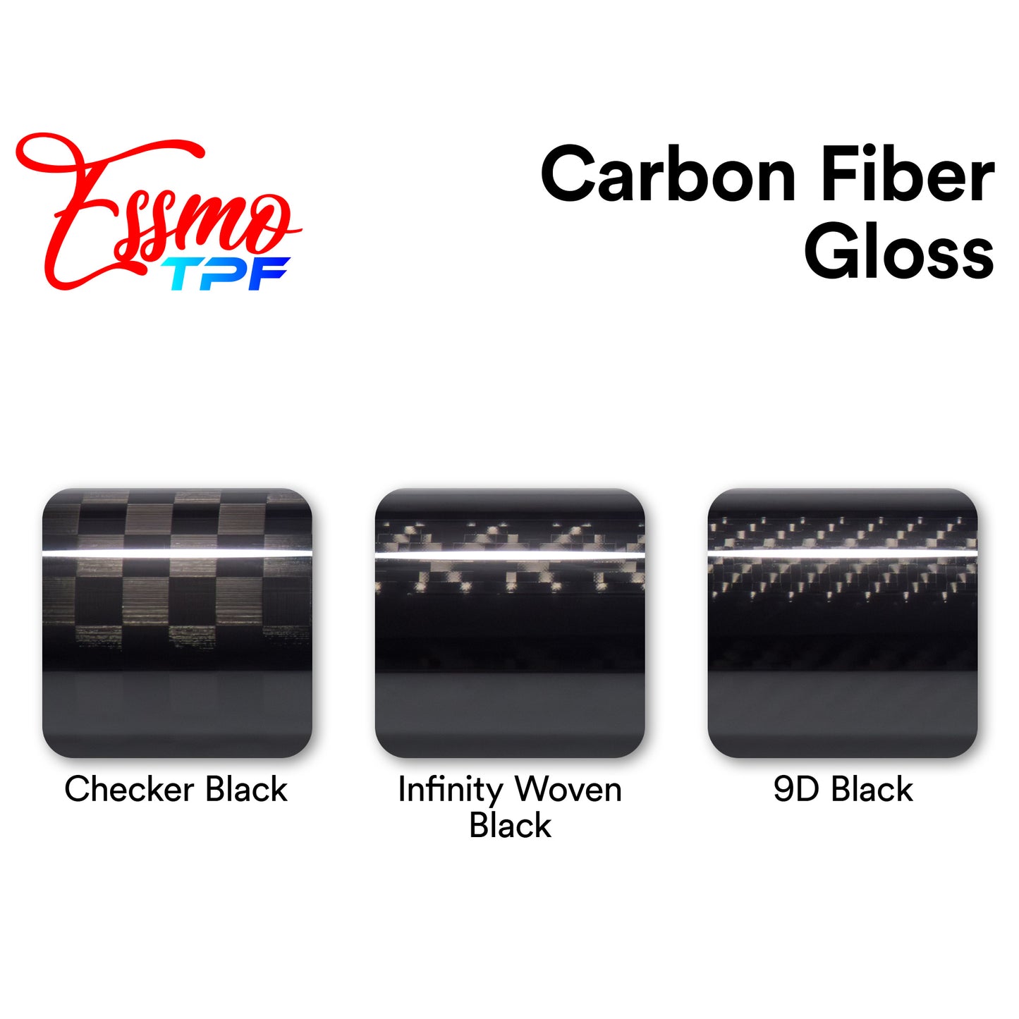 Nano TPF Carbon Fiber Gloss 9D Black Vinyl Wrap
