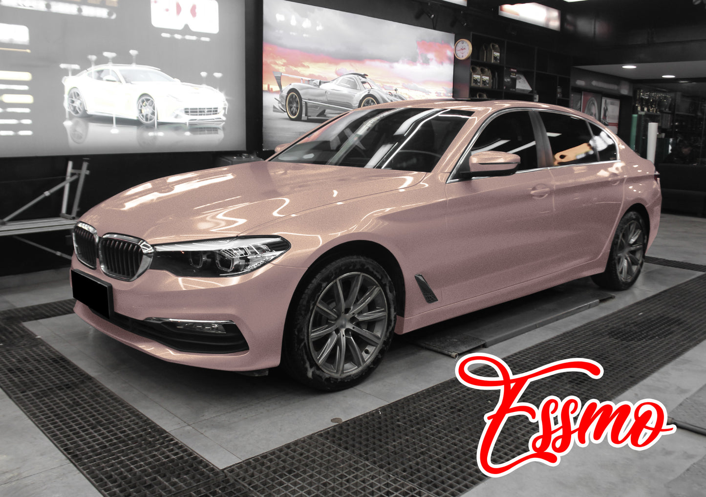 Gloss Metallic Smoky Pearl Pink Dry Apply PPF TPU Paint Protection Film