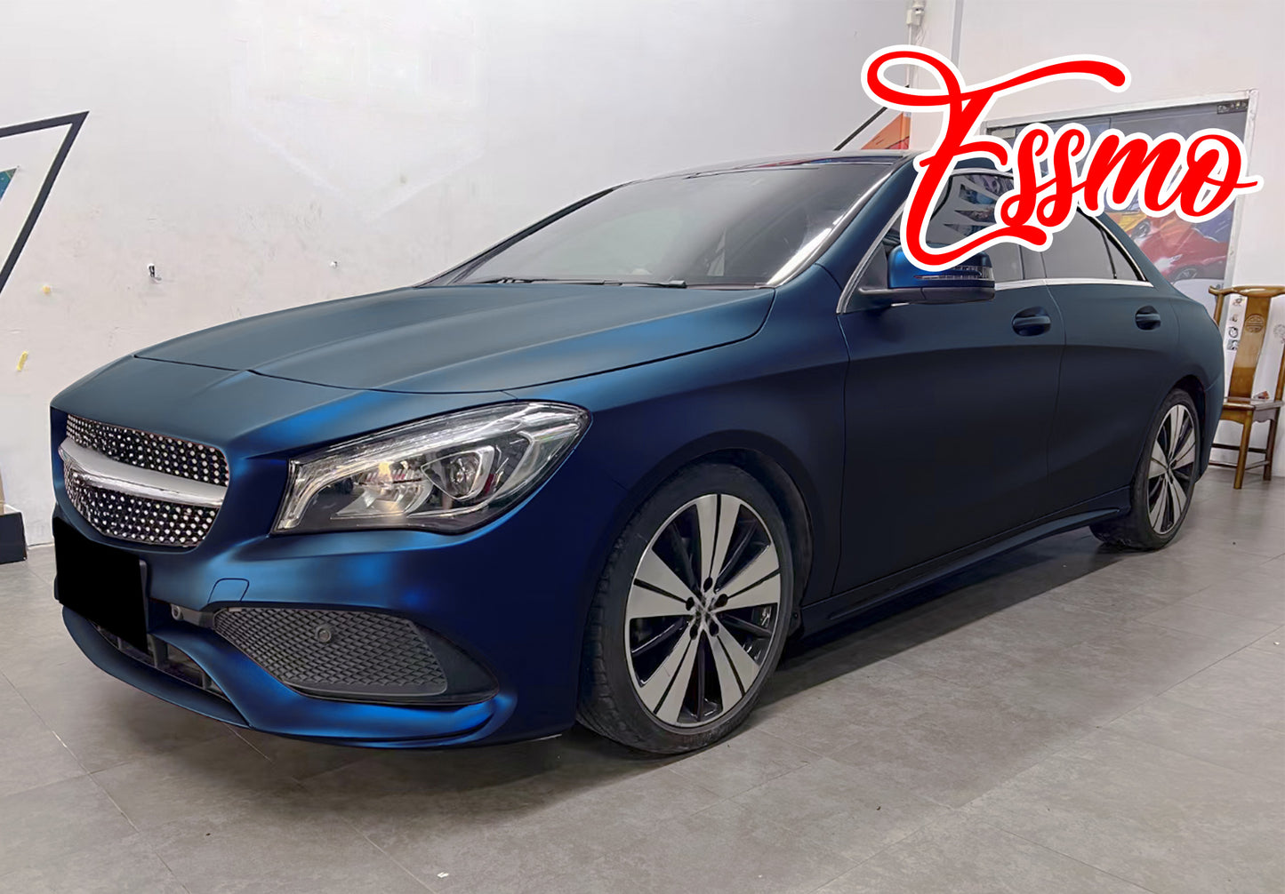 Matte Metallic Shadow Blue Dry Apply PPF TPU Paint Protection Film