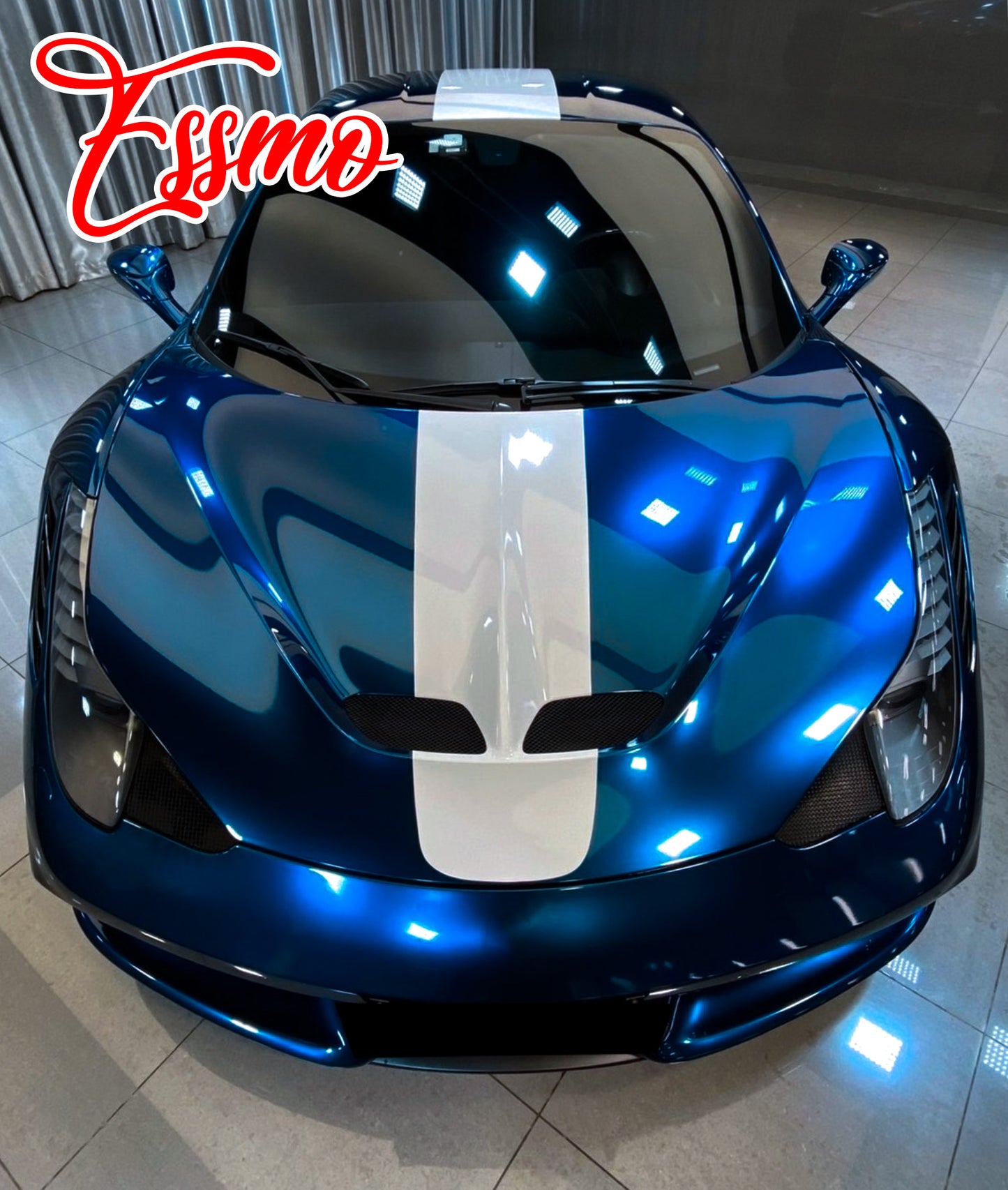 Gloss Metallic Diamond Blue Dry Apply PPF TPU Paint Protection Film