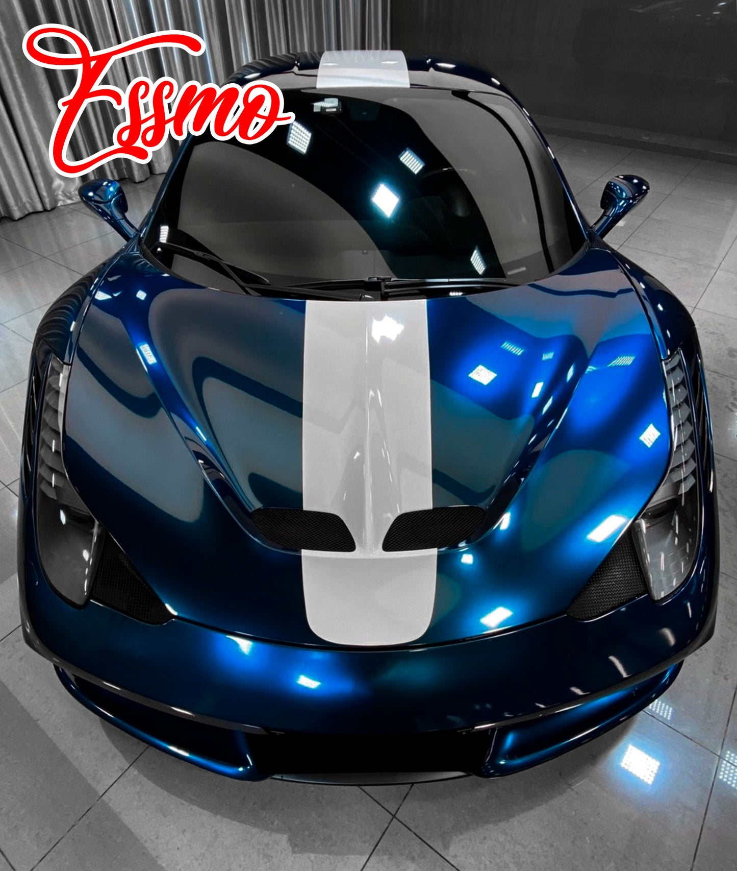 Gloss Metallic Shadow Blue Dry Apply PPF TPU Paint Protection Film
