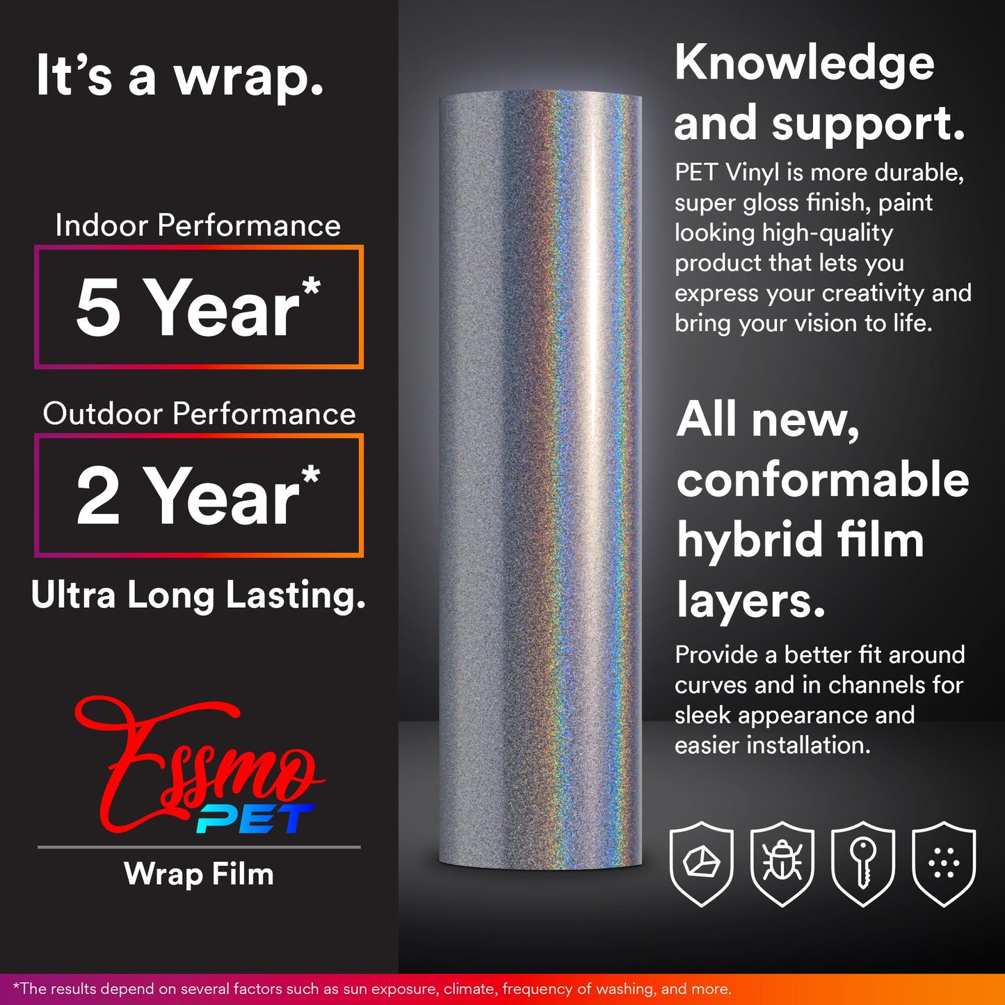 PET Laser Flip Gloss Silver Vinyl Wrap