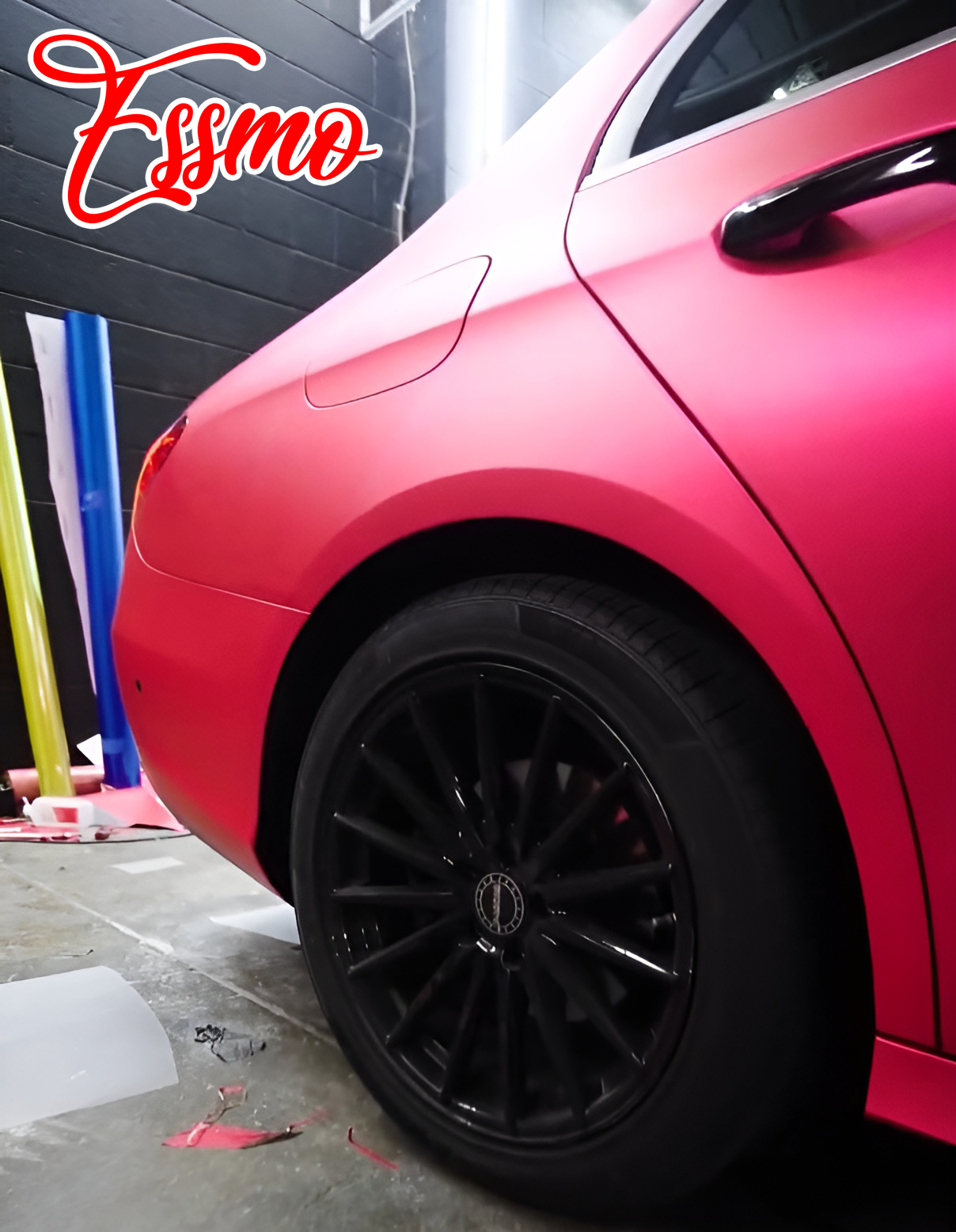 PET Romance Chrome Rose Red Vinyl Wrap