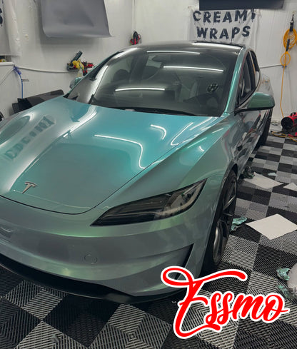 PET Space Candy Gloss Gray Green Vinyl Wrap