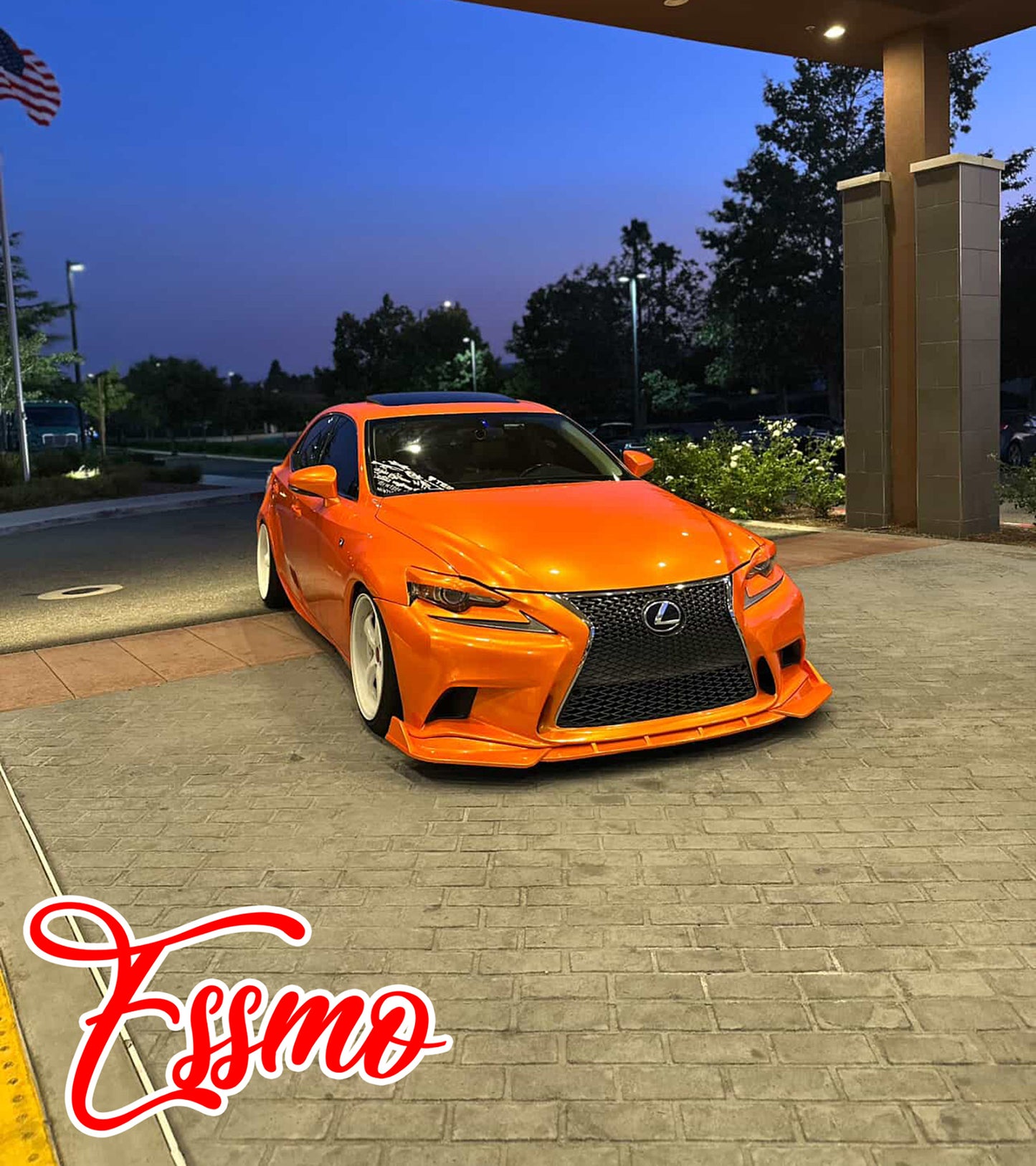 PET Super Gloss Metallic Flame Orange Vinyl Wrap
