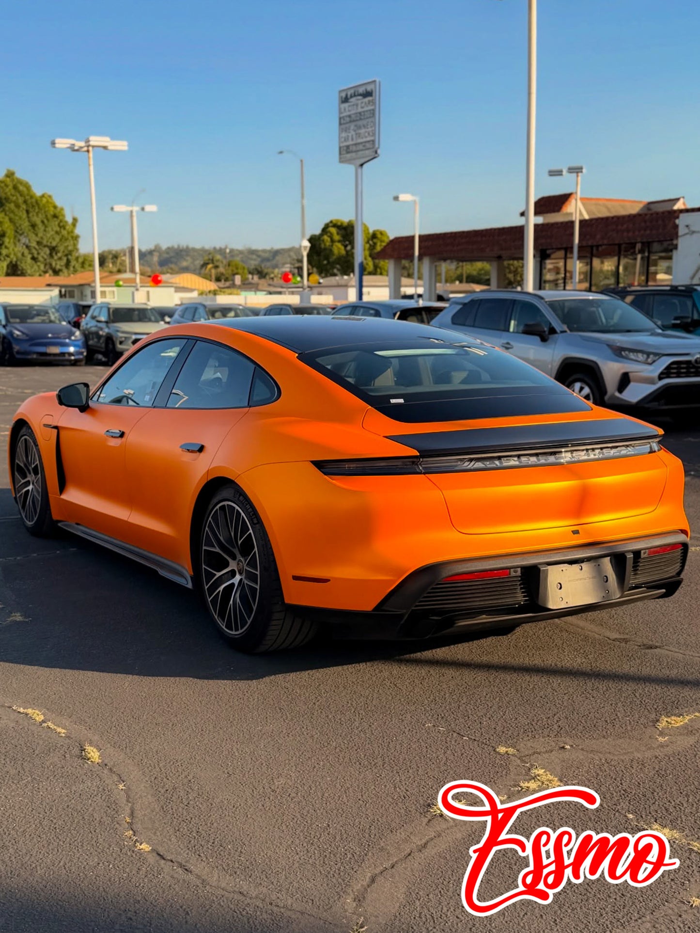 Matte Metallic Shiny Orange Dry Apply PPF TPU Paint Protection Film