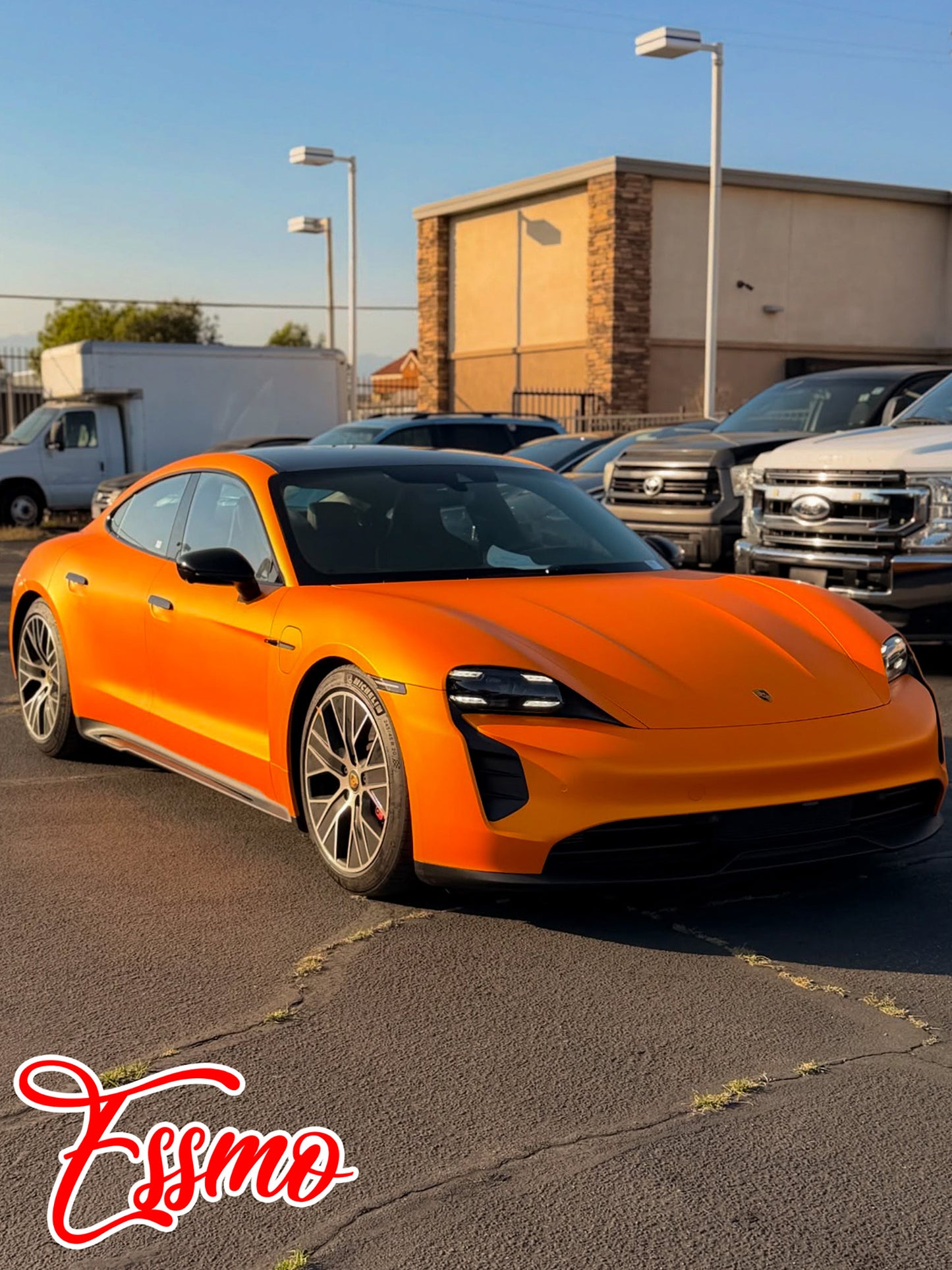 Matte Metallic Shiny Orange Dry Apply PPF TPU Paint Protection Film