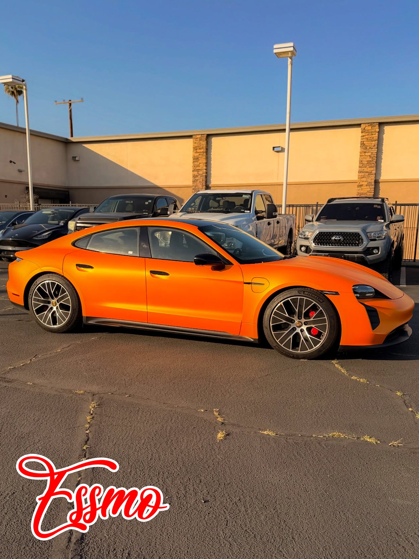 Matte Metallic Shiny Orange Dry Apply PPF TPU Paint Protection Film