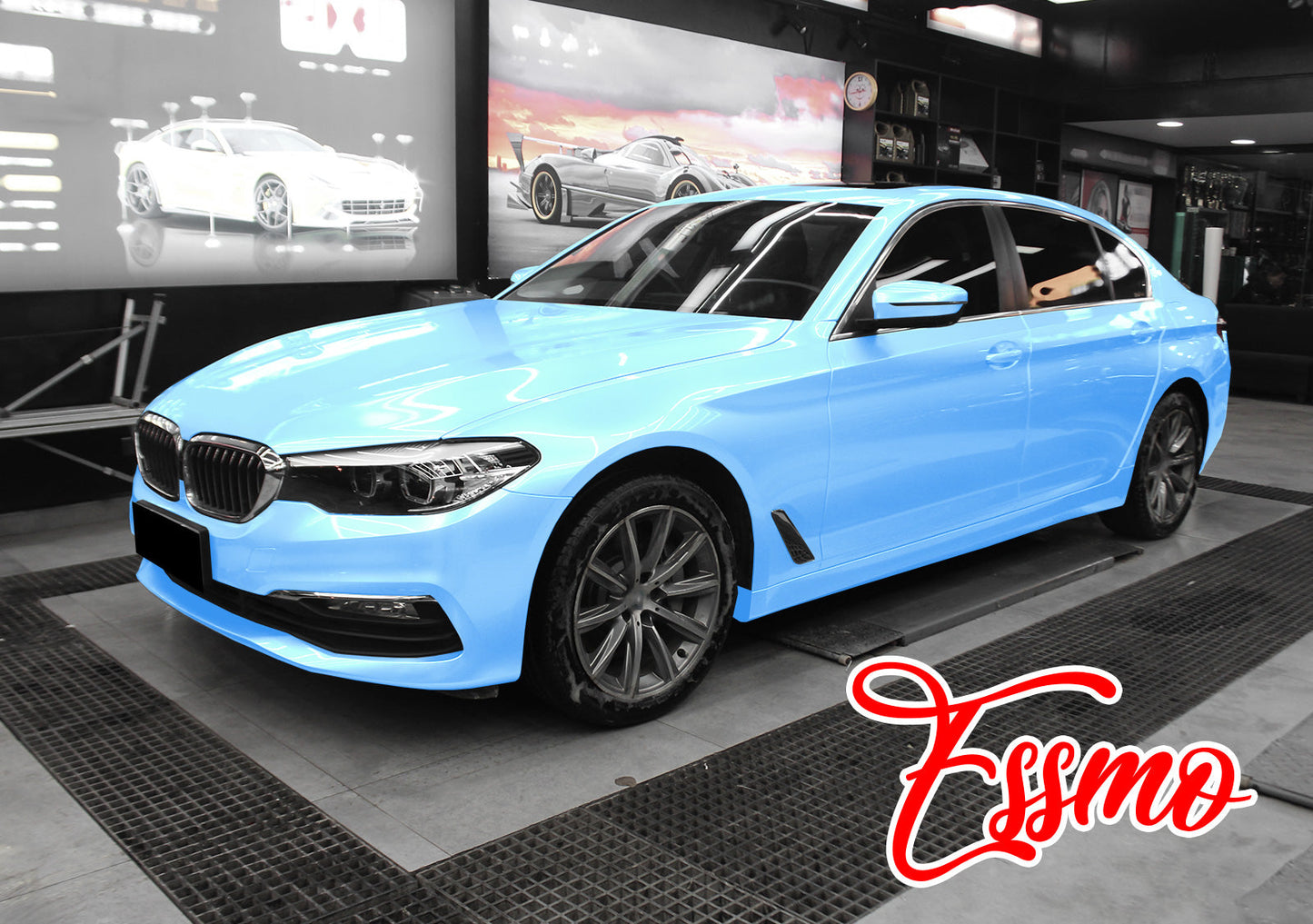 Coral Gloss Ice Blue Vinyl Wrap