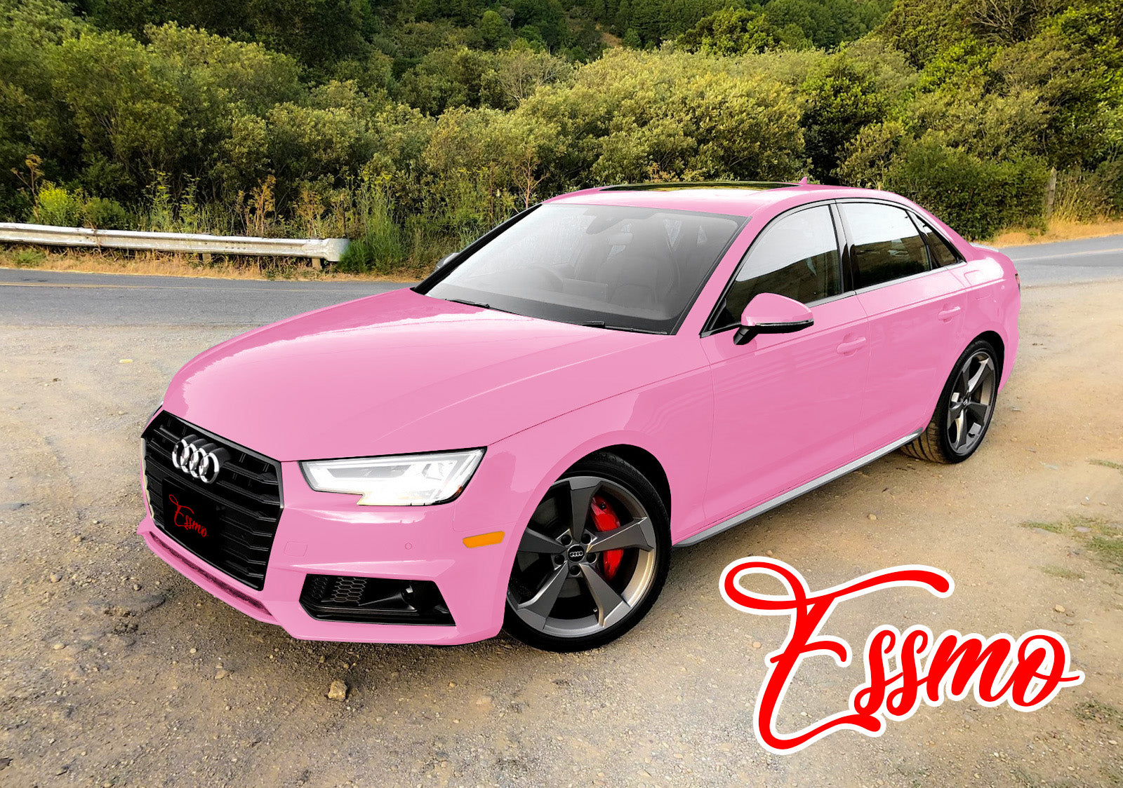 Pink Vinyl Car Wrap Film Sticker Glossy Decal Bubble Free DIY Car Motor  Styling