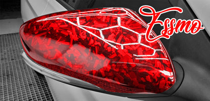 24K Chopped Forged Carbon Fiber Gloss Red Vinyl Wrap