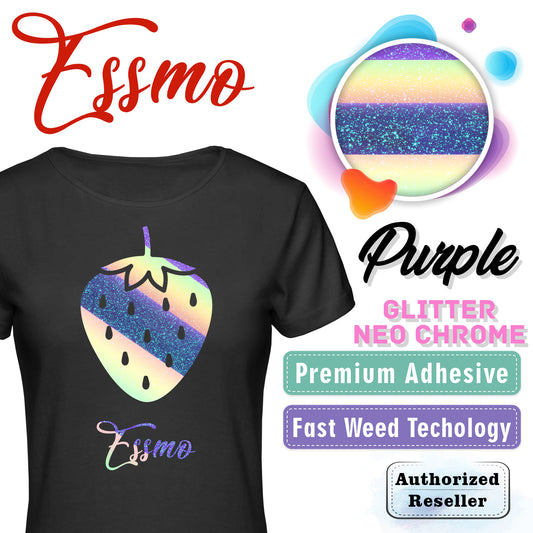ESSMO™ Purple Neo Chrome Glitter Holographic Sparkle Heat Transfer Vinyl HTV DHFL03