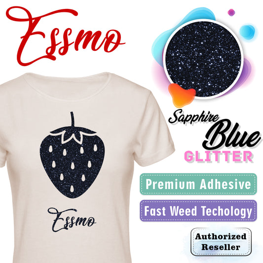 ESSMO™ Saphire Blue Glitter Sparkle Heat Transfer Vinyl HTV DG18