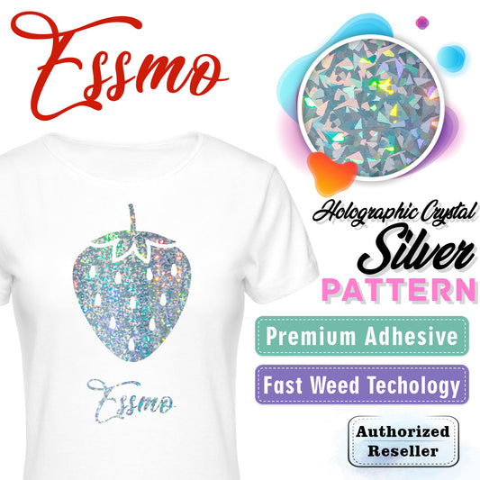 ESSMO™ Holographic Crystal Silver Pattern Heat Transfer Vinyl HTV SP08