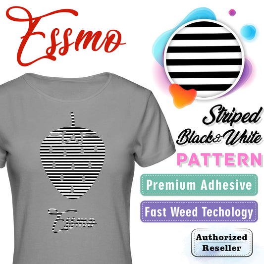 ESSMO™ Striped Black White Pattern Heat Transfer Vinyl HTV SP26