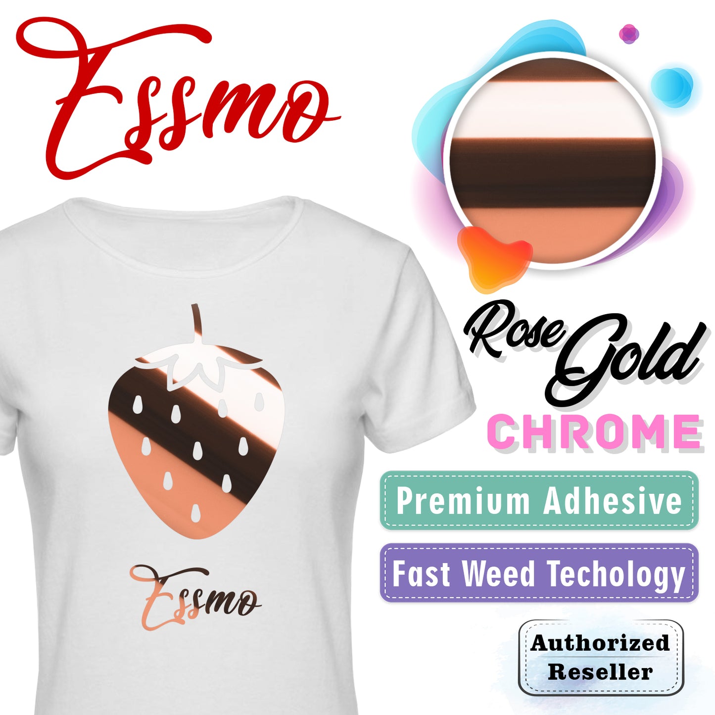 ESSMO™ Rose Gold Chrome Heat Transfer Vinyl HTV DS08