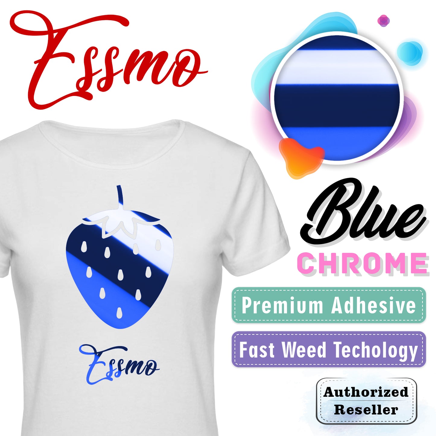 ESSMO™ Blue Chrome Heat Transfer Vinyl HTV DS16