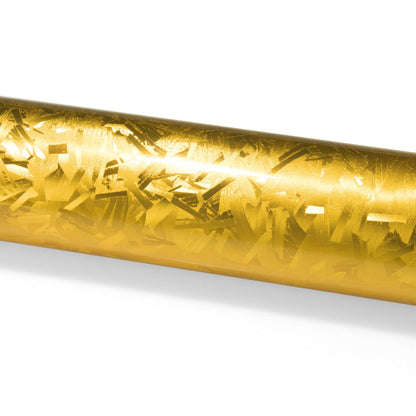 24K Chopped Forged Carbon Fiber Gloss Gold Vinyl Wrap
