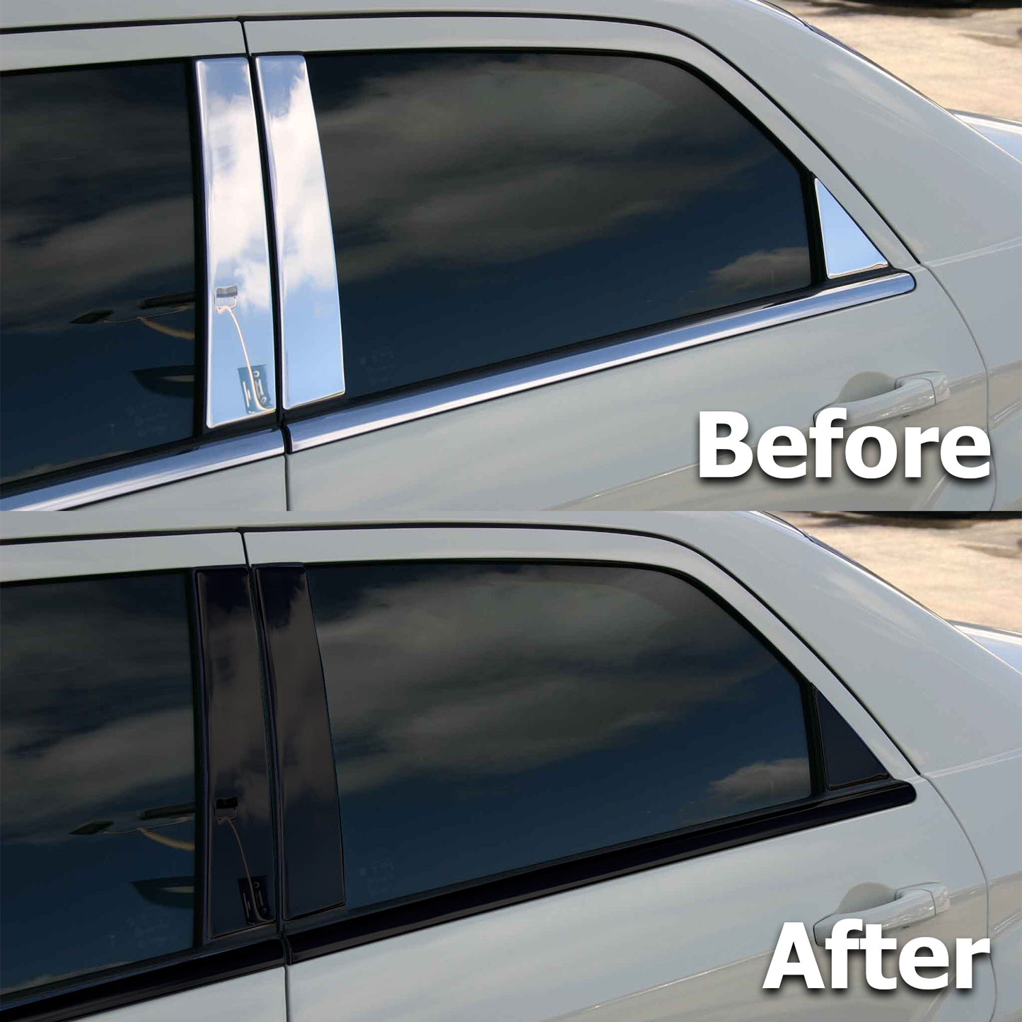 PET Super Gloss Black Vinyl Chrome Delete Black Out Kit